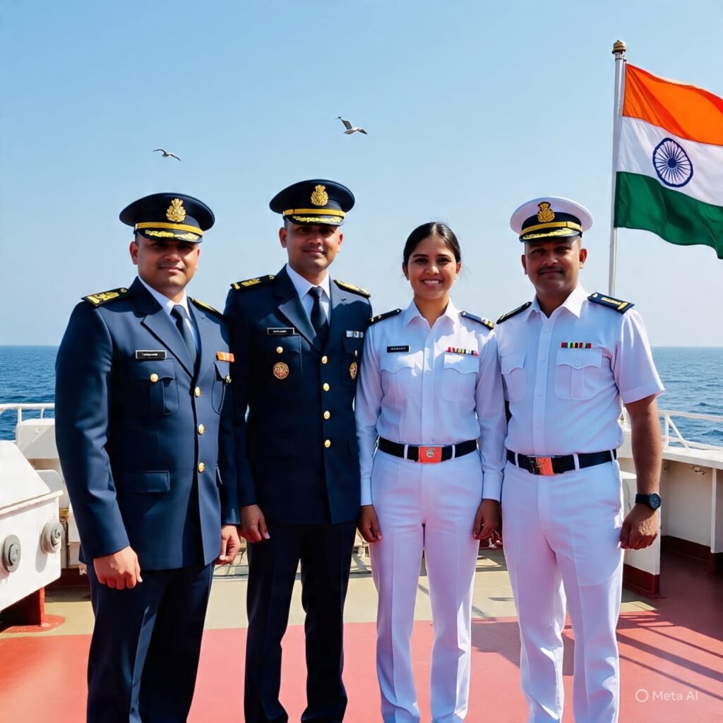 Differance between indian navy and merchant navy