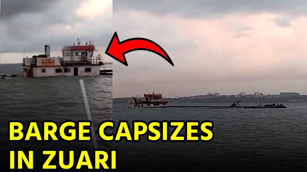 Loaded Barge Sinks in Zuari River Near Goa Shipyard Loaded Barge Sinks in Zuari River Near Goa Shipyard